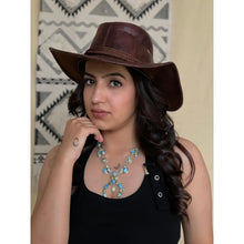 Load image into Gallery viewer, Handmade Sterling Silver Palomino with Golden Hills Turquoise Naja Style Necklace Signed