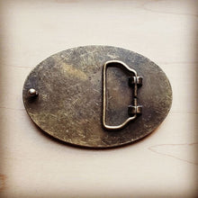 Load image into Gallery viewer, Rope Edge Cowboy Turquoise Belt Buckle