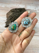 Load image into Gallery viewer, Handmade Sterling Silver Golden Hills, Sonoran Mountain Turquoise Adjustable Ring