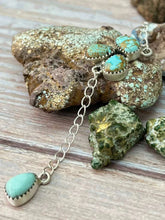 Load image into Gallery viewer, Handmade Sterling Silver Number 8 Turquoise Drop Necklace Signed