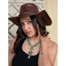 Load image into Gallery viewer, Handmade Sterling Silver Palomino with Golden Hills and Sonoran Mountain Turquoise Necklace Signed