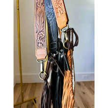 Load image into Gallery viewer, Dixie Crossbody Cowhide Western Tooled Leather Fringe Purse