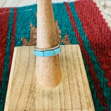Load image into Gallery viewer, Zuni Sterling Silver & 5 Stone Turquoise Inlay Band Ring
