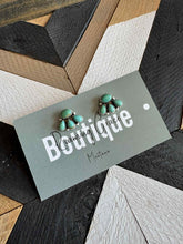 Load image into Gallery viewer, Minis Turquoise & Sterling Silver 4 Stone Earrings Handmade
