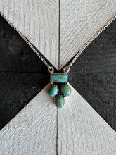 Load image into Gallery viewer, Handmade Sterling Silver Kingman Turquoise Necklace with Signed