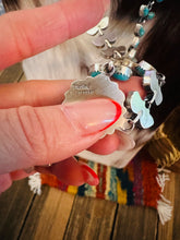 Load image into Gallery viewer, HANDCRAFTED TURQUOISE & STERLING SILVER FLOWER CLUSTER NECKLACE BY PEARLENE SPENCER