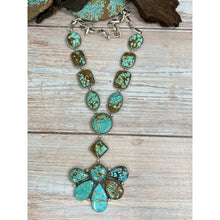 Load image into Gallery viewer, Handmade Sterling Silver Number 8 Turquoise Necklace with Signed