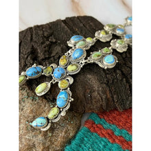 Load image into Gallery viewer, Handmade Sterling Silver Palomino with Golden Hills Turquoise Naja Style Necklace Signed