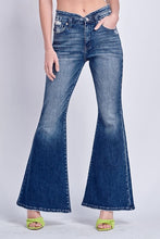 Load image into Gallery viewer, High Rise Stretch Flare W/ Pieced Tulip Waist Band
