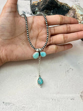 Load image into Gallery viewer, HANDMADE STERLING SILVER WHITE WATER TURQUOISE BEADED NECKLACE "SIGNED