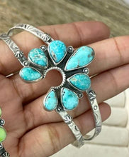 Load image into Gallery viewer, HANDMADE STERLING SILVER MULTI STONE CUFF BRACELET "SIGNED”