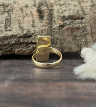 Load image into Gallery viewer, “THE GOLDEN COLLECTION” NATURAL KINGMAN TURQUOISE ADJUSTABLE RING