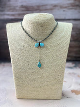 Load image into Gallery viewer, HANDMADE STERLING SILVER WHITE WATER TURQUOISE BEADED NECKLACE "SIGNED