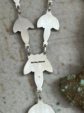 Load image into Gallery viewer, HANDMADE STERLING SILVER GOLDEN HILLS TURQUOISE LARIAT NECKLACE WITH SIGNED