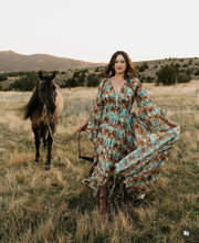 Load image into Gallery viewer, Bold Rose Crinckle Dream Gown Rental