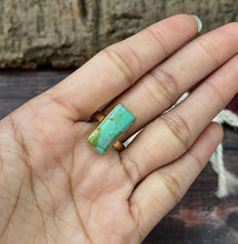 Load image into Gallery viewer, “THE GOLDEN COLLECTION” NATURAL KINGMAN TURQUOISE ADJUSTABLE RING