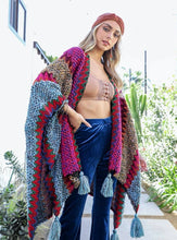 Load image into Gallery viewer, Boho Crochet Patterned Kimono Knit Cardigan