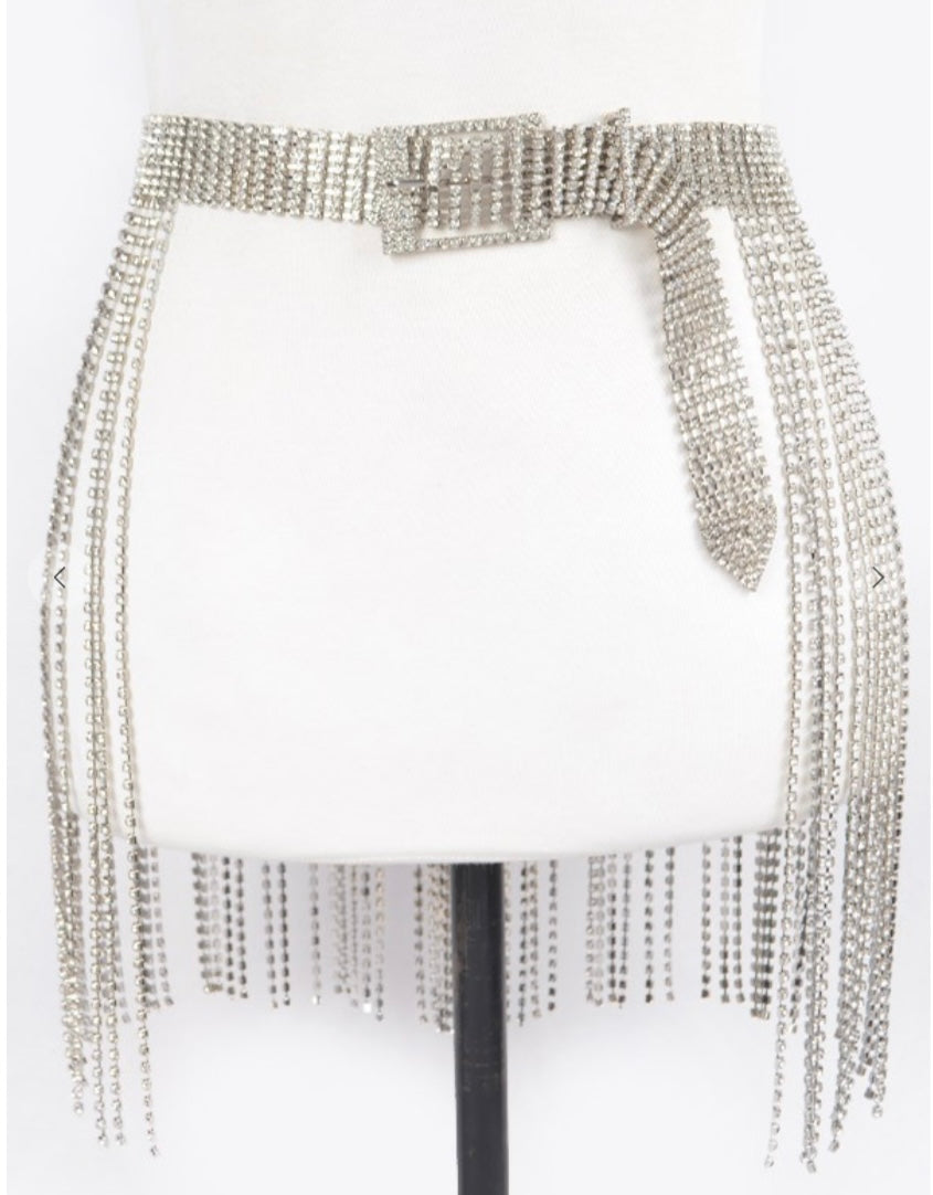 Rhinestone Fringe Belt Rhinestone Fringe Skirt Belt | Windsor main image 3