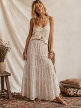 Load image into Gallery viewer, Soft Meadow Floral Tiered Maxi Skirt