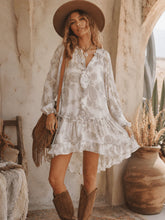 Load image into Gallery viewer, Long Sleeve Button Up Paisley Print High-Low Mini Dress