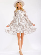 Load image into Gallery viewer, Long Sleeve Button Up Paisley Print High-Low Mini Dress