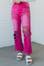 Load image into Gallery viewer, DISTRESSED AND WASHED WIDE LEG PANTS - BIBI