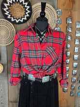 Load image into Gallery viewer, Loose Fit Plaid Button Down Shirt