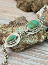 Load image into Gallery viewer, HANDMADE STERLING SILVER OLD STOCK ROYSTON TURQUOISE NECKLACE WITH SIGNED