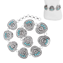 Load image into Gallery viewer, Western Stone Cowboy Hat Chain Link Belt