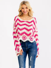 Load image into Gallery viewer, Women's Bell Sleeve Crochet Sweater