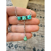 Load image into Gallery viewer, Handmade Sterling Silver Sonoran Mountain Turquoise Bar Drop Necklace
