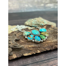 Load image into Gallery viewer, Handmade Sterling Silver South Hill Turquoise Necklace with Signed