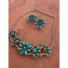 Load image into Gallery viewer, Handmade Sterling Silver & Turquoise Cluster Choker Set
