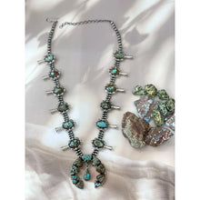 Load image into Gallery viewer, Handmade Sterling Silver Number 8 Turquoise Necklace with Signed