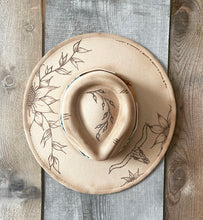 Load image into Gallery viewer, Longhorn And Sunflowers Burnt Hat