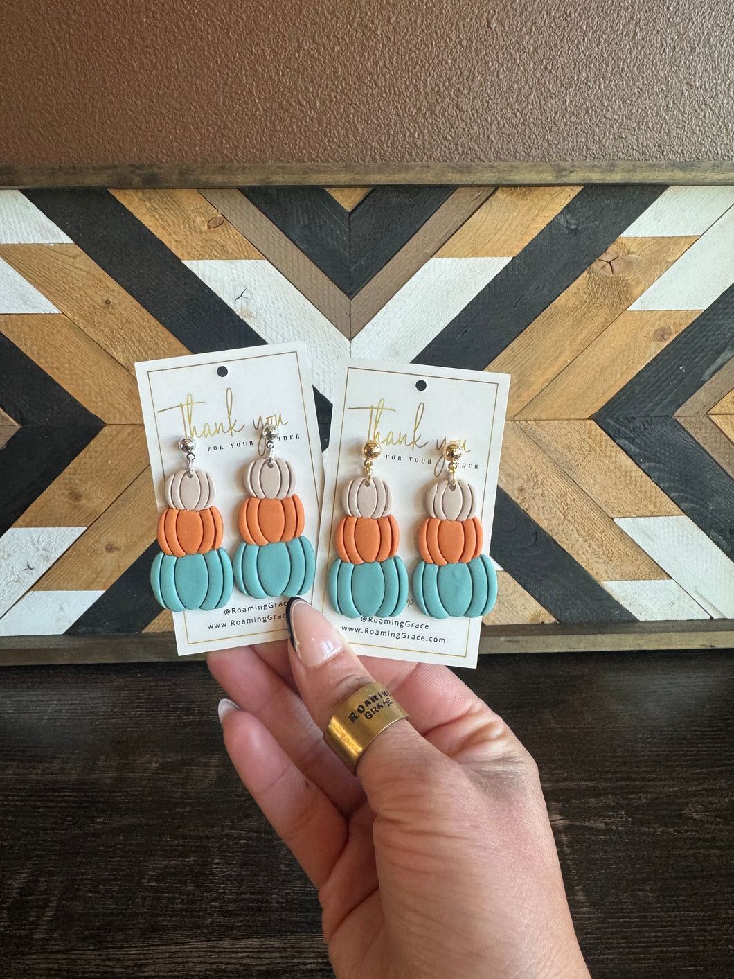 Stacked Pumpkin Earrings