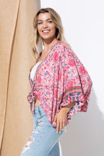 Load image into Gallery viewer, LIGHT WOVEN SQUARED OPEN KIMONO CARDIGAN WITH TIE
