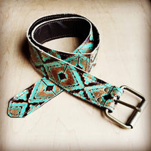 Load image into Gallery viewer, Turquoise Navajo Genuine Leather Belt
