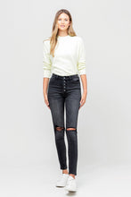 Load image into Gallery viewer, High Rise Distressed Button Fly Ankle Skinny
