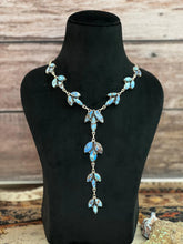 Load image into Gallery viewer, HANDMADE STERLING SILVER GOLDEN HILLS TURQUOISE LARIAT NECKLACE WITH SIGNED
