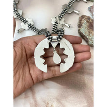 Load image into Gallery viewer, Handmade Sterling Silver Number 8 Turquoise Necklace with Signed
