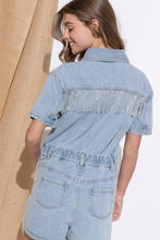 Load image into Gallery viewer, Washed Denim Overall Romper

