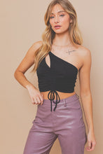 Load image into Gallery viewer, One Shoulder Ruched Crop Top
