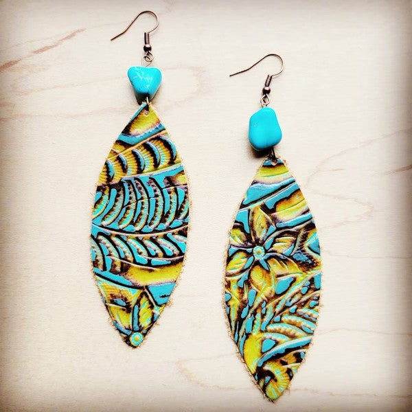 Oval Earrings in Dallas Turquoise w/ Turquoise