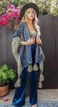 Load image into Gallery viewer, Boho Crochet Patterned Kimono Knit Cardigan
