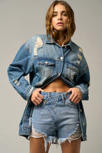 Load image into Gallery viewer, CROSSOVER DENIM MOM SHORTS
