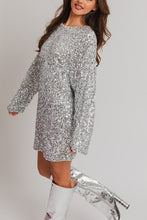 Load image into Gallery viewer, Long Sleeve Sequin Mini Dress
