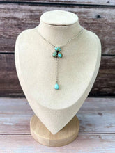 Load image into Gallery viewer, Handmade Sterling Silver Number 8 Turquoise Drop Necklace Signed
