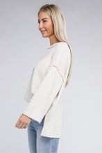 Load image into Gallery viewer, Ribbed Brushed Melange Hacci Henley Sweater
