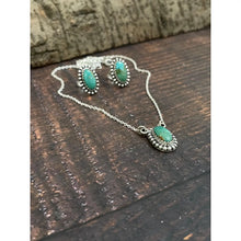 Load image into Gallery viewer, Handmade Sterling Silver Kingman Turquoise Necklace Earrings Set with Signed
